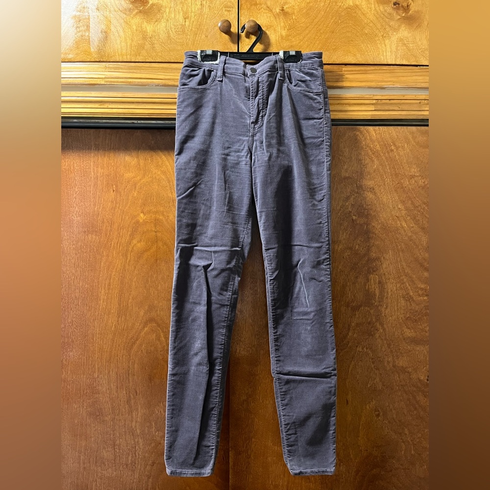 J Brand Maria Skinny Velvet Jeans in Dark Whistle